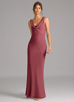 Azazie Rylina Bridesmaid Dresses Merlot Mermaid Pleated Chiffon Dress image3