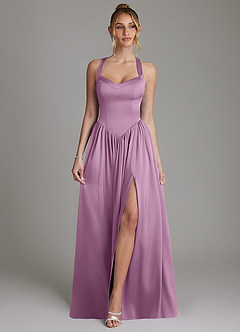 Azazie Francis Bridesmaid Dresses Wisteria A-Line Corset Stretch Satin Dress image1