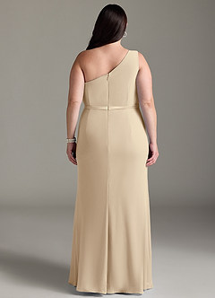 Azazie Liza Bridesmaid Dresses Champagne Mermaid One Shoulder Chiffon Dress image7