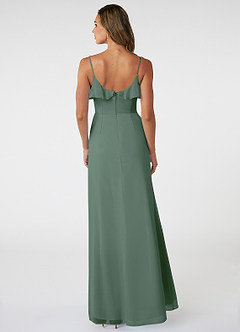 Azazie Natalia Bridesmaid Dresses Eucalyptus A-Line Chiffon Dress image2