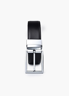 front Ceinture réversible en cuir mat pour homme