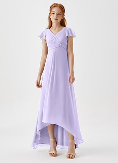Azazie Breanne Junior Lilac A-Line Chiffon Dress image4