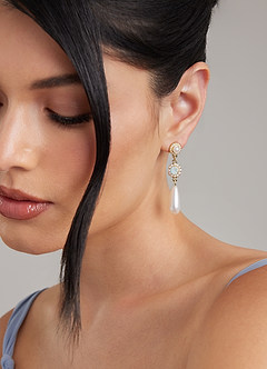 front Boucles d'oreilles en perles en forme de larme