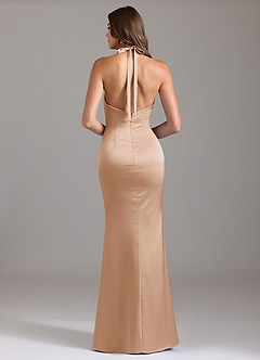 Azazie Valerie Bridesmaid Dresses English Rose Mermaid Pleated Stretch Satin Dress image2