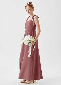 Azazie Rosey Junior Desert Rose A-Line Sweetheart Neckline Stretch Crepe Dress image3