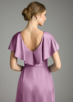 Azazie Lainey Vestidos de damas de honor Vestido de Glicinia de Satén Elástico de Corte en A con Con bolsillos image2