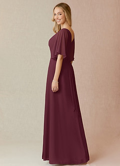 Azazie Cierra Bridesmaid Dresses Cabernet A-Line V-Neck Chiffon Dress image5