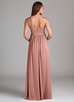 Azazie Emree Maternity Bridesmaid Dresses A-Line Stretch Satin Floor-Length Dress with Pockets image2