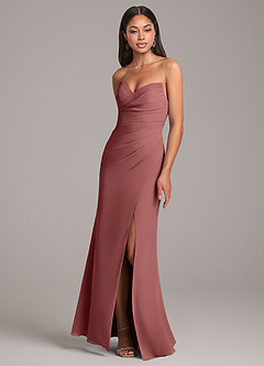 Azazie Yola Bridesmaid Dresses Amethyst Sheath Pleated Chiffon Convertible Dress image3