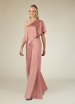 Azazie Hagretta Mother of the Bride Dresses Rosette Jumpsuit/Pantsuit Stretch Satin Dress image4