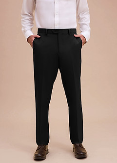 front Ethan Black Refined Weave Dress Pants
