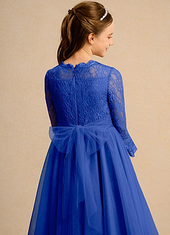 Azazie Lamb Girl Blumenmädchenkleider Ballkleid Spitze Kleid Königsblau image6