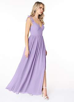 Azazie Stassie Bridesmaid Dresses Lilac A-Line Sweetheart Ruched Chiffon Dress image4