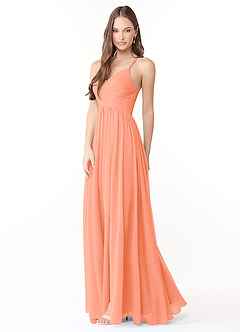 Azazie Jeanna Bridesmaid Dresses A-Line Pleated Chiffon Floor-Length Dress image2
