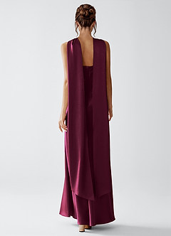 Veronica Cabernet Luminous Satin Maxi Dress image2