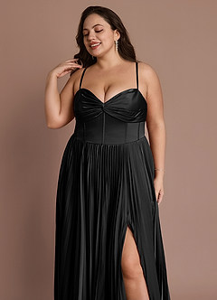 Styla Black Pleated Maxi Dress image8