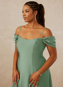 Christian Siriano Bridal for Azazie 1002 Bridesmaid Dresses Matcha A-Line Off the Shoulder Stretch Satin Convertible Dress image9