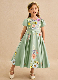 Azazie Haya Flower Girl Klänningar Klä A-Line i Spets image3