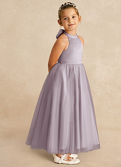 Azazie Bev Flower Girl Dresses Dusk A-Line Convertible Tulle Dress image8