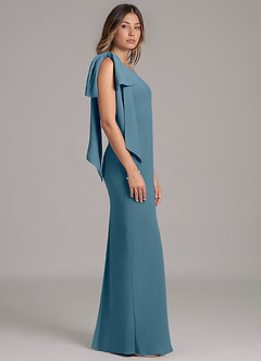 Azazie Capri Bridesmaid Dresses Bermuda A-Line One Shoulder Chiffon Dress image3