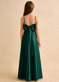 Azazie Joella Girls Formal Flower Girl Klänningar Klä A-Line i Stretch Satin Plisserad image1