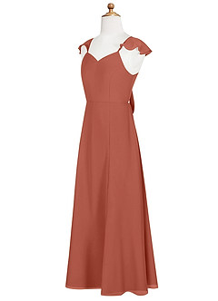 Azazie Everett Junior Clay A-Line Chiffon Dress image10