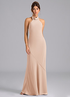 Azazie Velli Bridesmaid Dresses English Rose Mermaid Bow Chiffon Dress image6