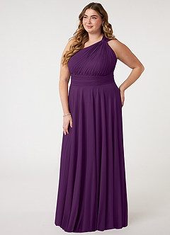 Azazie Charlize Jurken voor bruidsmeisjes Jurk van Mesh met A-Lijn One-Shoulder Druif image8