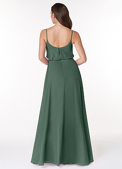 Azazie Lupe Brautjungfernkleider A-Linie Schaufel Chiffon Kleid Seemoos image2