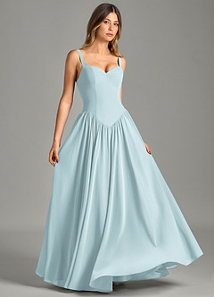 Azazie Evadina Suknie dla druhen Linia A Gorset Szyfon Do ziemi Sukienka image3