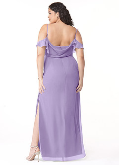 Azazie Emeralda Jurken voor bruidsmeisjes Jurk van Chiffon met Kolom Off the Shoulder Lila image8
