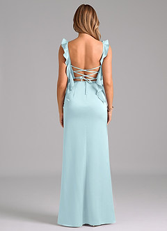 Azazie Jessamine 신부 들러리 드레스 쉬스 코르셋 스트레치 새틴 바닥 길이 드레스 image6