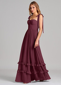 Azazie Anastacia Bridesmaid Dresses Cabernet A-Line Sweetheart Neckline Chiffon Dress image5