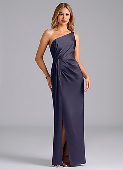 Azazie Naria Brautjungfernkleider Etui One-Shoulder Stretch-Satin Kleid Sturm image5