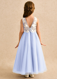 Azazie Mixie Flower Girl Dresses Lavender Ball-Gown Lace Dress image4