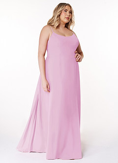 Azazie Moira Bridesmaid Dresses Candy Pink A-Line Scoop Chiffon Dress image11