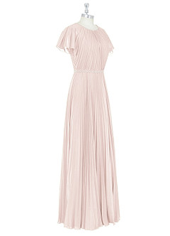 Azazie Kara Modest Bridesmaid Dresses A-Line Pleated Chiffon Floor-Length Dress image9
