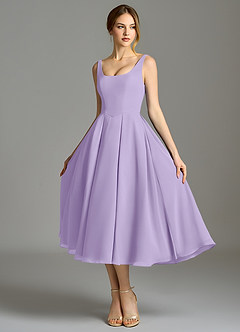 Azazie Amalie Bridesmaid Dresses Lilac A-Line Pleated Chiffon Dress image6