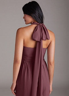 Azazie Lamara Brautjungfernkleider Wandelbar Schulterfrei Chiffon Overall/Jumpsuit Sangria image10