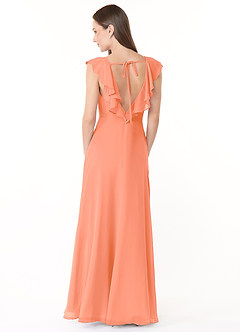 Azazie Yoko Bridesmaid Dresses Sunset A-Line Ruched Chiffon Dress image2