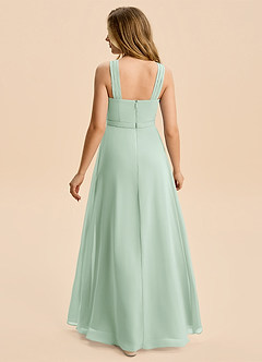 Azazie Allie Junior Agave A-Line Pleated Chiffon Dress image2