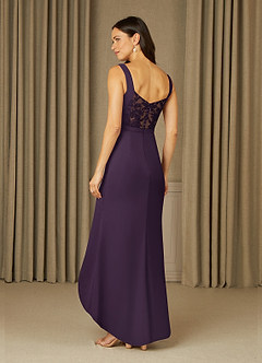 Azazie Yabelle Final Sale Plum Mermaid Lace Chiffon Dress image4
