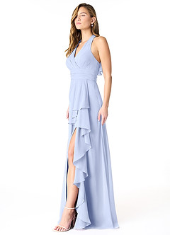 Azazie Aviv Bridesmaid Dresses Ice A-Line Pleated Chiffon Dress image3