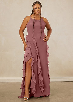 Christian Siriano Bridal for Azazie 1006 Bridesmaid Dresses Desert Rose Mermaid Ruched Chiffon Dress image8