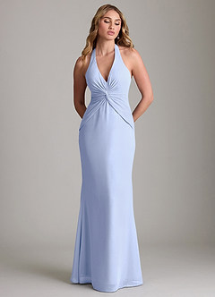 Azazie Valerie Bridesmaid Dresses Ice Mermaid Pleated Chiffon Dress image3