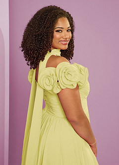 Barbie ♥ Azazie Bridesmaid Dresses Lemon Sorbet A-Line Off the Shoulder Chiffon Convertible Dress image11