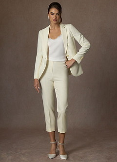 Charlotte Ivory Refined Weave Pants Suit