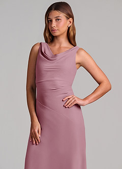 Azazie Nerine Bridesmaid Dresses Vintage Mauve A-Line Pleated Chiffon Dress image6