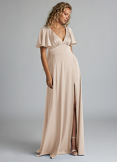 Azazie Kimber Bridesmaid Dresses White Alabaster A-Line Ruched Stretch Satin Dress image4
