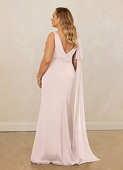 Christian Siriano Bridal for Azazie 1011 Robes de demoiselle d'honneur Robe Sirène en Satin extensible Arc Rose Pâle image12
